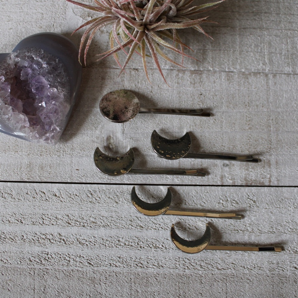 Moon Phase Hair Pin Set - Picture 2 of 6